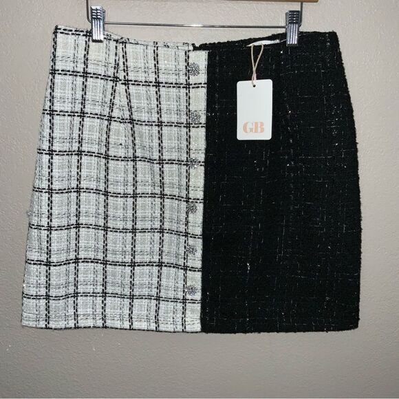 Gianni Bini Tweed Jewel Button Front Skirt size XL - Picture 6 of 10